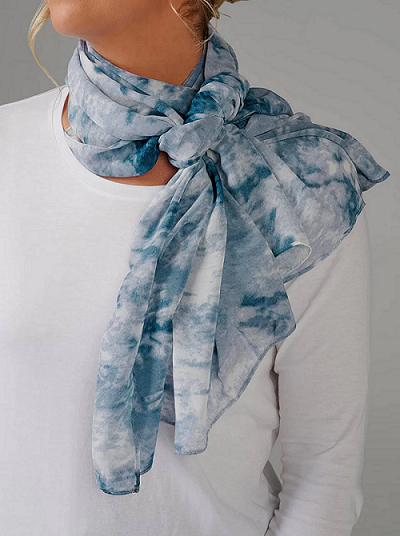 Classic navy blue women chiffon scarves